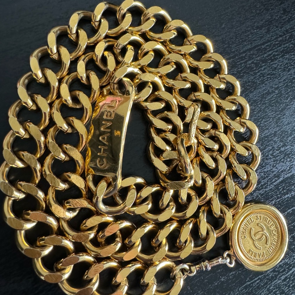 Vintage Chanel 24k gold plated chain belt